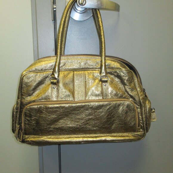 Sigerson Morrison Gold Metallic Handbag Made in Italy - Picture 4 of 4